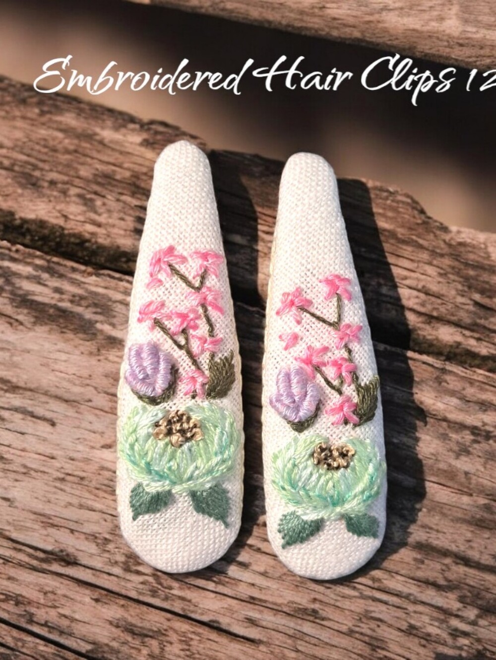 Embroidered Hair Clips - Picture 10 of 15